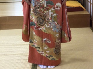師範三級 振袖にふくら雀 解説付査定