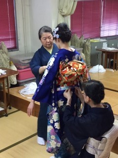 木久学院 後期専門科の合同講義『着付け師になる為のチェックリスト』