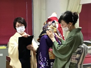 木久学院の着付け勉強会「たちばなの会」９月は帯結び